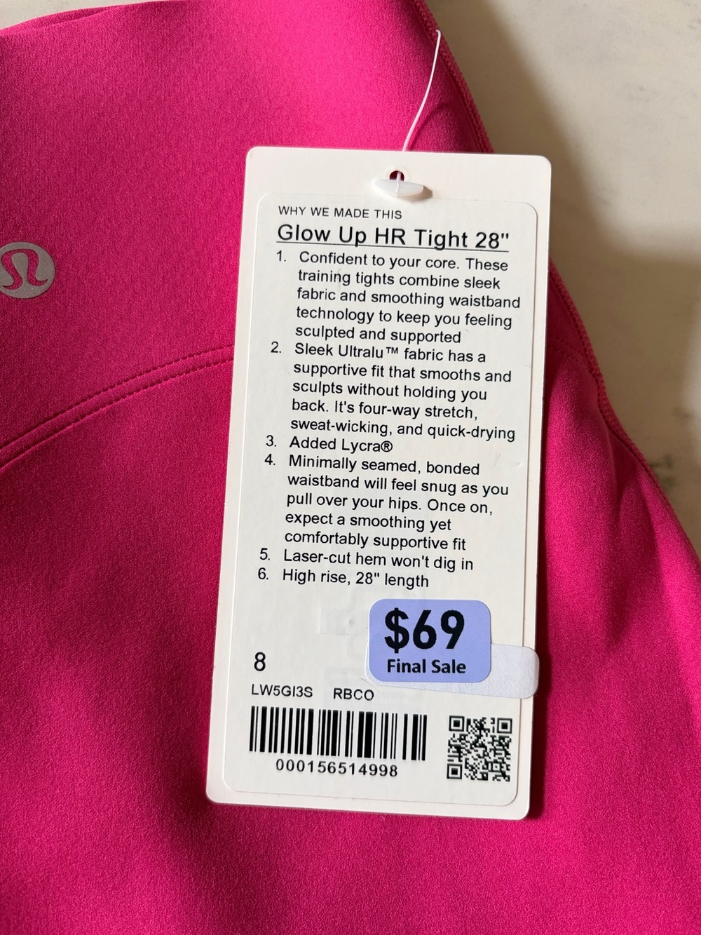 NWT Lululemon Glow Up Leggings - Picture 2 of 2